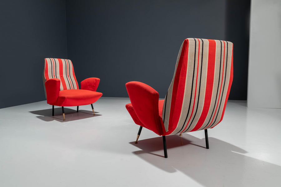 Set of Two Italian Disco Chairs in Original Upholstery, 1960's